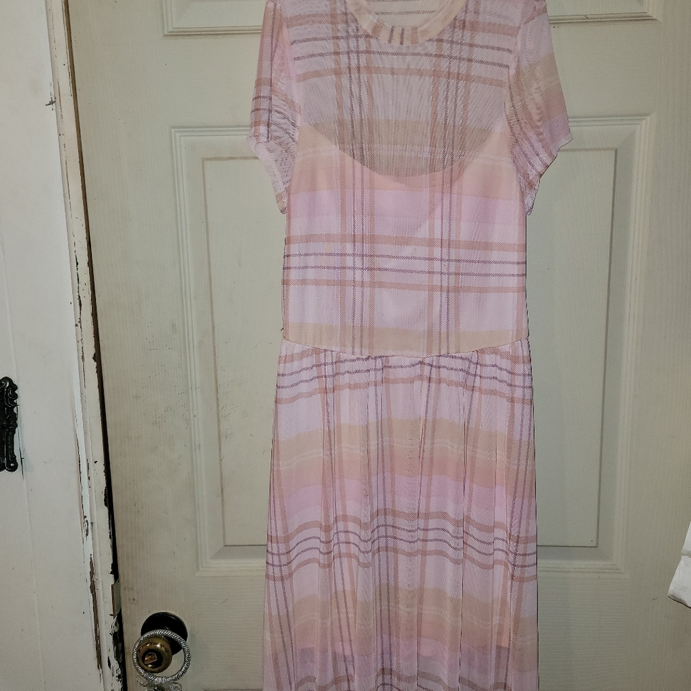 Plad dress sz large girls